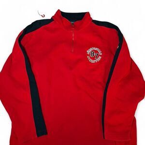 Aeropostale Quarter Zip Pullover Red Medium Athletic Collegiate‎ Casual Mens